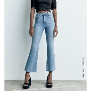 Zara high rise mini flare jeans
